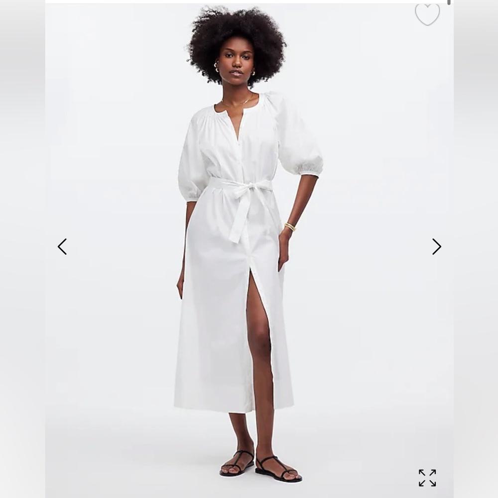 MADEWELL depeche Tie-waist button front midi dress